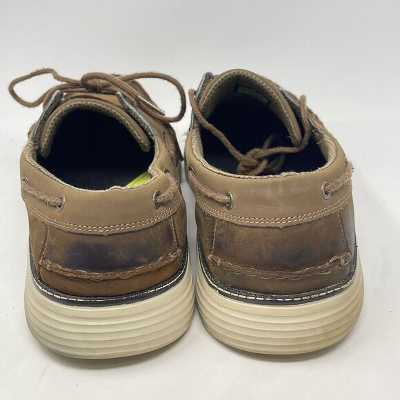 Skechers Status 2.0 Former Boat Shoes Mens 13 Brown Leather Loafer Lace Up Deck main image 4